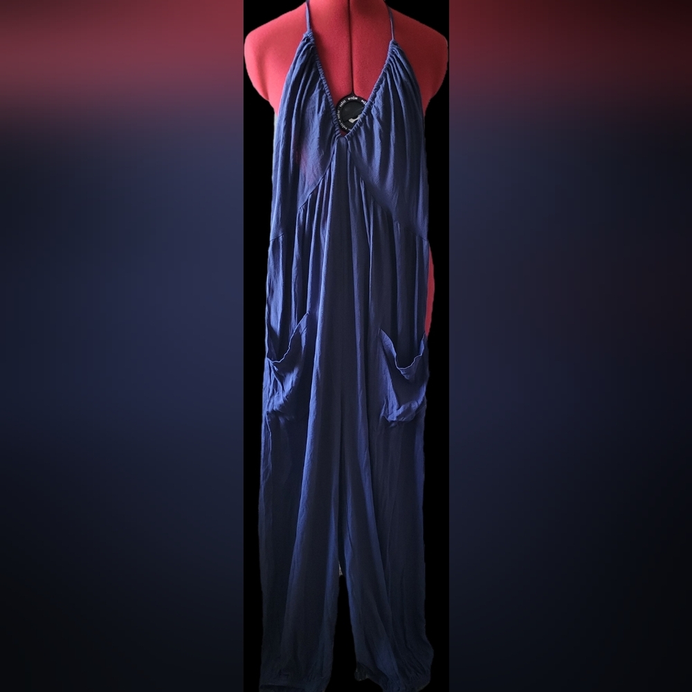 Cupshe Deep Blue Halter Jumpsuit